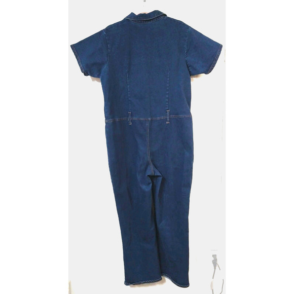 Starwear WM 1X 1 Piece Denim Bodysuit Overall Button Closure Belt Loops - Picture 5 of 6